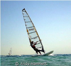 Charly, the surfing instructor heading my way.  by Andy Hamnett 